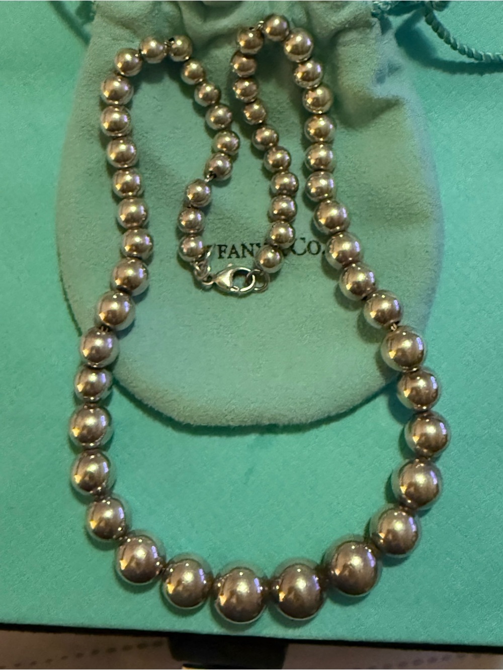Tiffany & Co. Sterling Silver Graduated Bead Necklace